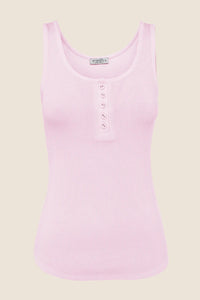 GINGERLILLY LIBERTY RIBBED SINGLET HENLEY TOP SLEEPWEAR Gingerlilly 