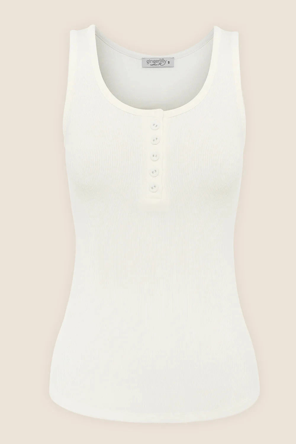 GINGERLILLY LIBERTY RIBBED SINGLET HENLEY TOP SLEEPWEAR Gingerlilly 