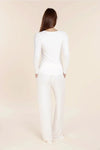 GINGERLILLY LILLE RIBBED LONG SLEEVE HENLEY TOP SLEEPWEAR Gingerlilly 
