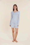 GINGERLILLY LILLE RIBBED LONG SLEEVE HENLEY TOP SLEEPWEAR Gingerlilly 