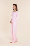GINGERLILLY LILLE RIBBED LONG SLEEVE HENLEY TOP SLEEPWEAR Gingerlilly 