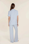 GINGERLILLY LYON RIBBED SHORT SLEEVE BUTTON UP TOP SLEEPWEAR Gingerlilly 