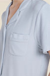 GINGERLILLY LYON RIBBED SHORT SLEEVE BUTTON UP TOP SLEEPWEAR Gingerlilly 