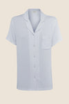 GINGERLILLY LYON RIBBED SHORT SLEEVE BUTTON UP TOP SLEEPWEAR Gingerlilly 