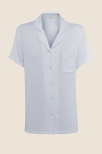 GINGERLILLY LYON RIBBED SHORT SLEEVE BUTTON UP TOP SLEEPWEAR Gingerlilly 