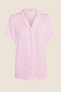 GINGERLILLY LYON RIBBED SHORT SLEEVE BUTTON UP TOP SLEEPWEAR Gingerlilly 