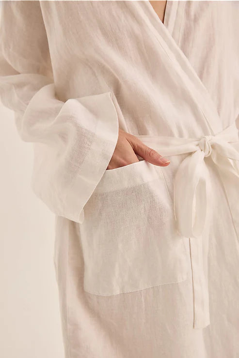 GINGERLILLY MIA LINEN BATHROBE SLEEPWEAR Gingerlilly 