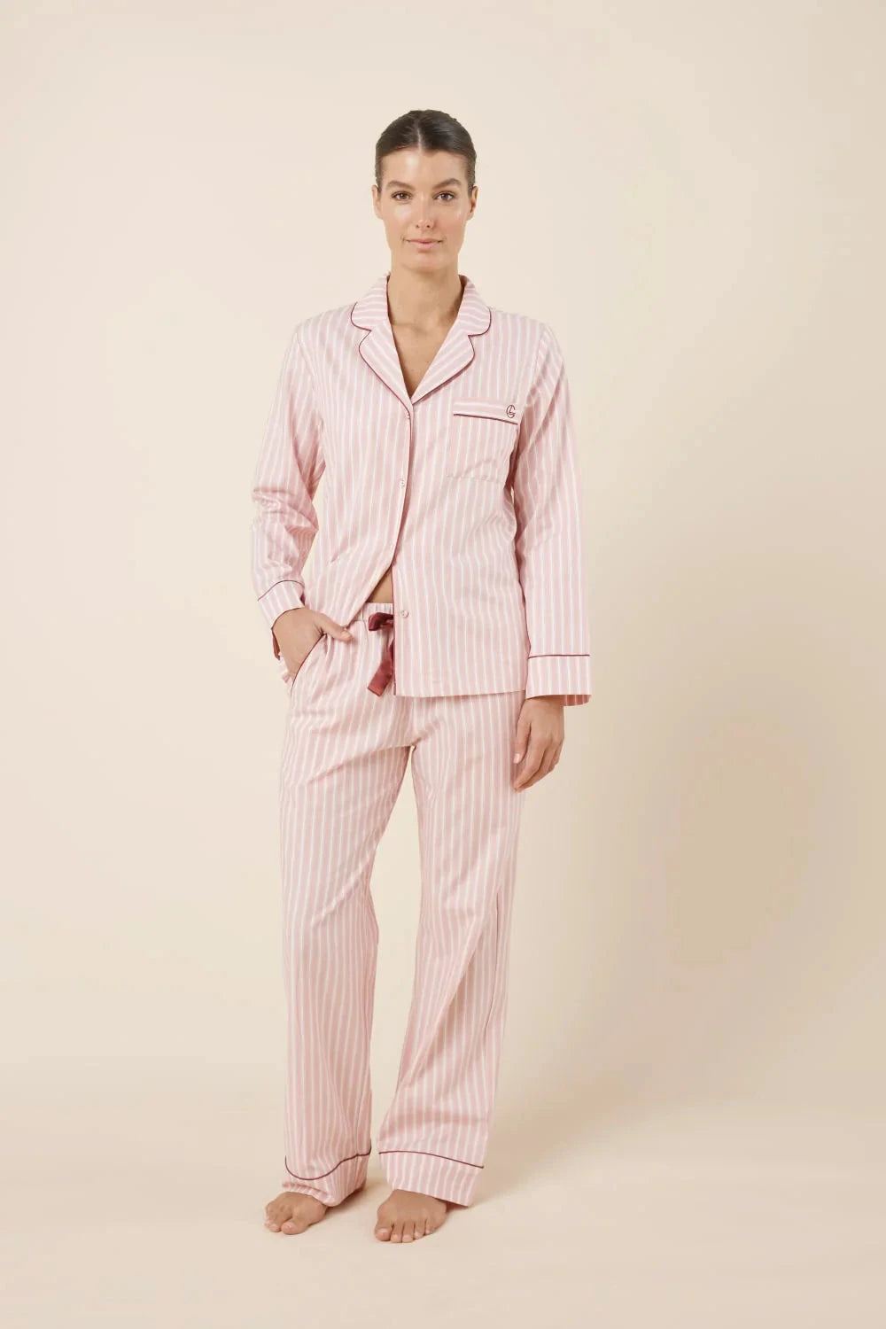 Gingerlilly Octavia Cotton Stripe PJ set Sleepwear Gingerlilly 