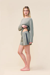 Gingerlilly Pippa Bamboo Shorts with Stripe Sleepwear Gingerlilly 