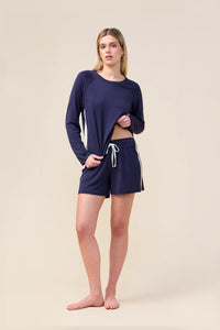 Gingerlilly Pippa Bamboo Shorts with Stripe Sleepwear Gingerlilly 