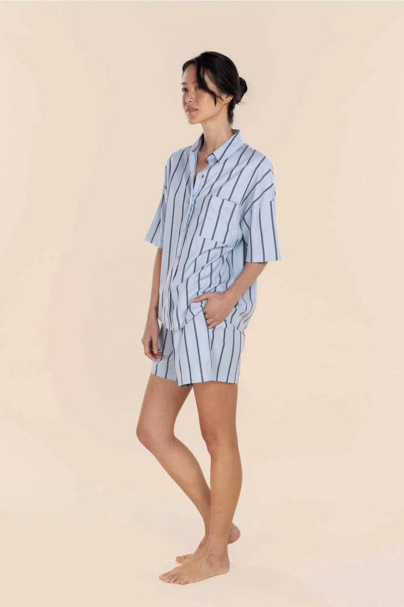 GINGERLILLY SASHA STRIPED BOYFIEND SHORT PJ SLEEPWEAR Gingerlilly 