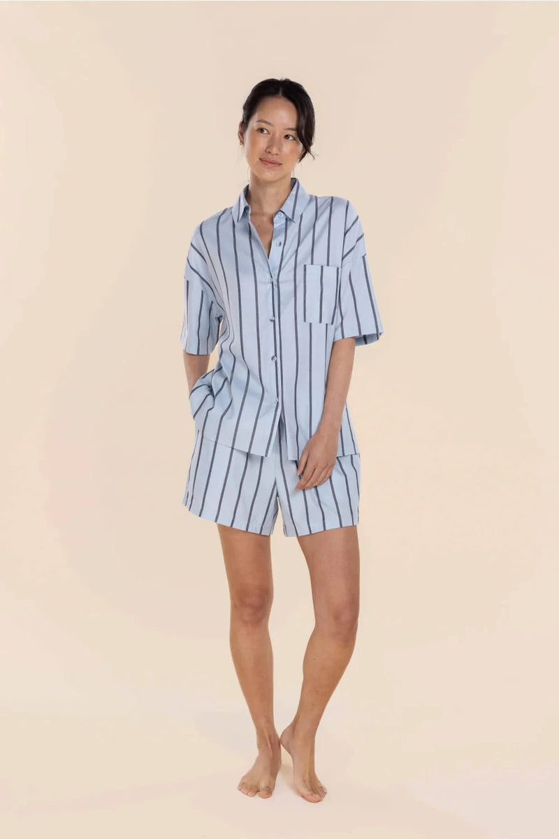 GINGERLILLY SASHA STRIPED BOYFIEND SHORT PJ SLEEPWEAR Gingerlilly 