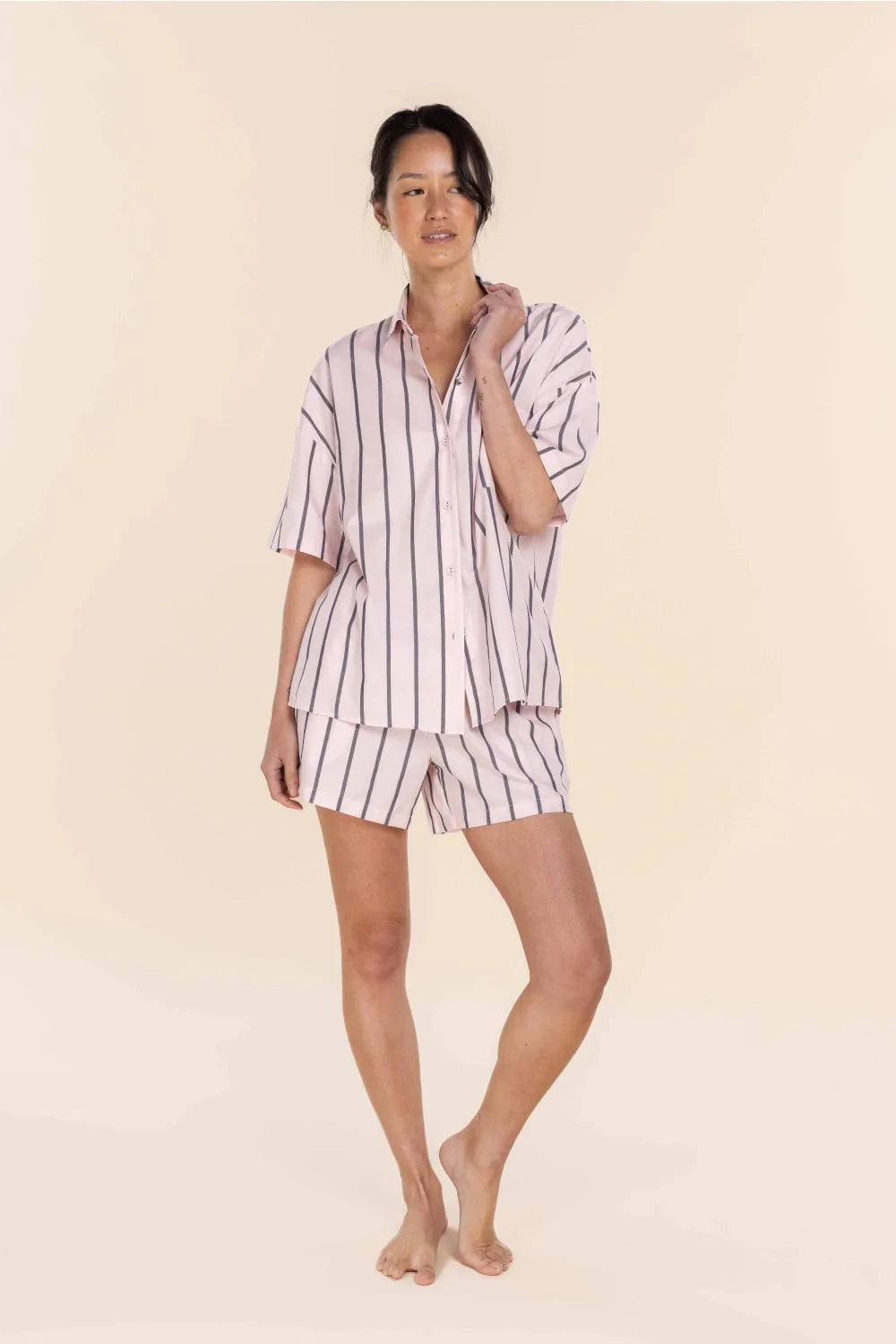 GINGERLILLY SASHA STRIPED BOYFIEND SHORT PJ SLEEPWEAR Gingerlilly 