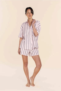 GINGERLILLY SASHA STRIPED BOYFIEND SHORT PJ SLEEPWEAR Gingerlilly 