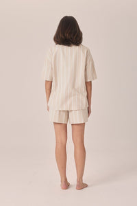 Gingerlilly Sasha Striped Boyfriend Short PJ Set Sleepwear Gingerlilly 