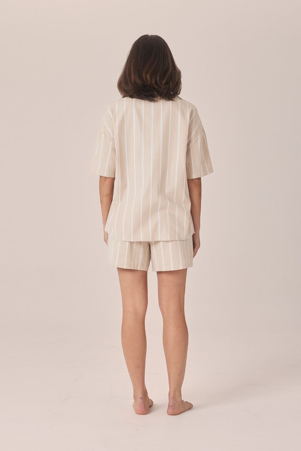 Gingerlilly Sasha Striped Boyfriend Short PJ Set Sleepwear Gingerlilly 