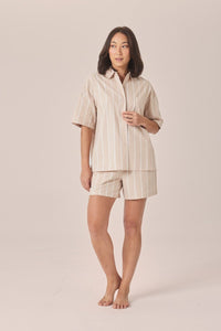 Gingerlilly Sasha Striped Boyfriend Short PJ Set Sleepwear Gingerlilly 