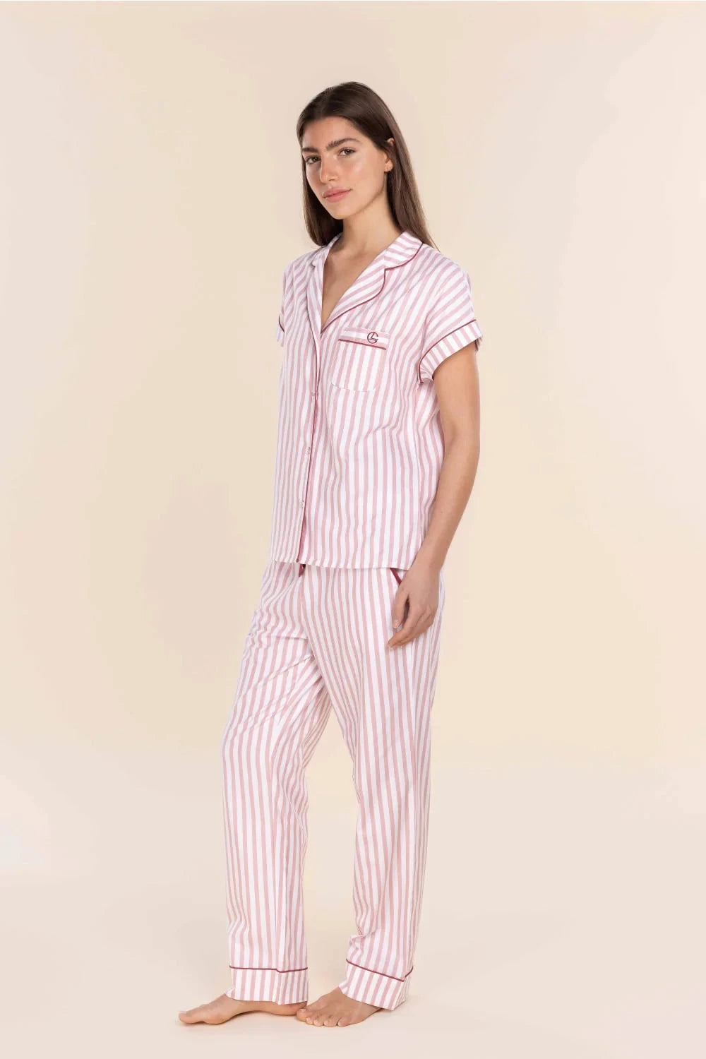 GINGERLILLY WINONA COTTON LONG PJ SET SLEEPWEAR Gingerlilly 
