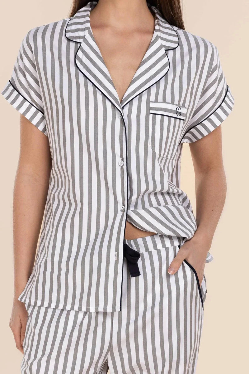 GINGERLILLY WINONA COTTON LONG PJ SET SLEEPWEAR Gingerlilly 