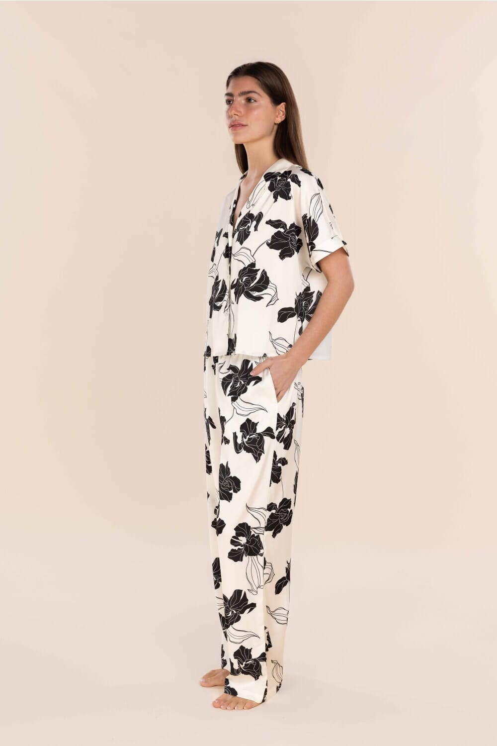 GINGERLILLY WREN SILKY SATIN FLORAL PJ SLEEPWEAR Gingerlilly 