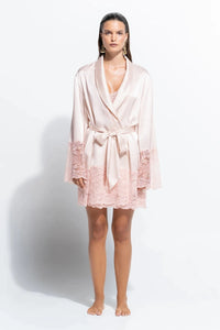 Ginia Silk Lace Robe - New Silks Ginia 
