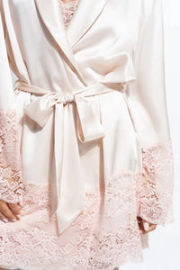 Ginia Silk Lace Robe - New Silks Ginia 