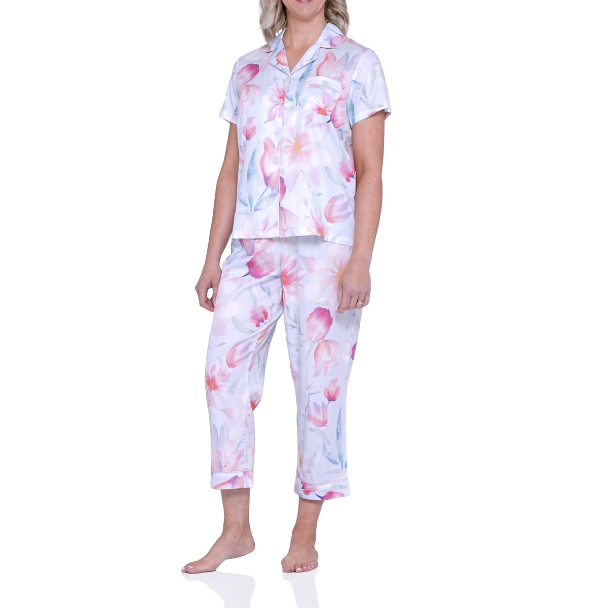 MAGNOLIA LOUNGE PROVINCIAL BLOOM SILKY COTTON SATEEN 7/8 PJ SET SLEEPWEAR Magnolia Lounge 