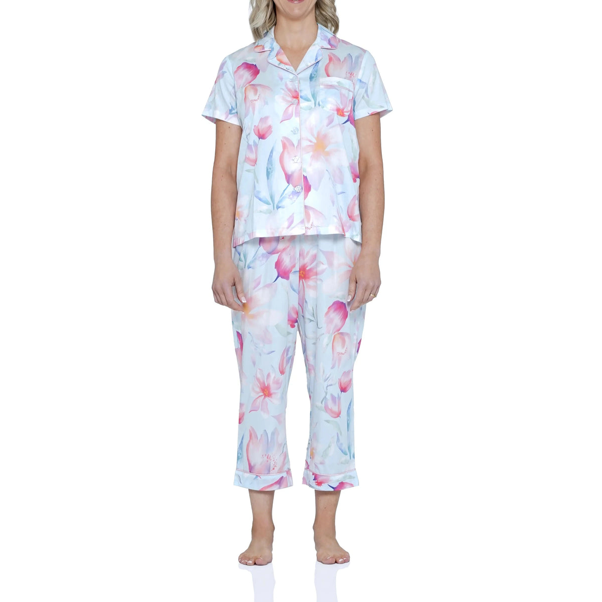 MAGNOLIA LOUNGE PROVINCIAL BLOOM SILKY COTTON SATEEN 7/8 PJ SET SLEEPWEAR Magnolia Lounge 
