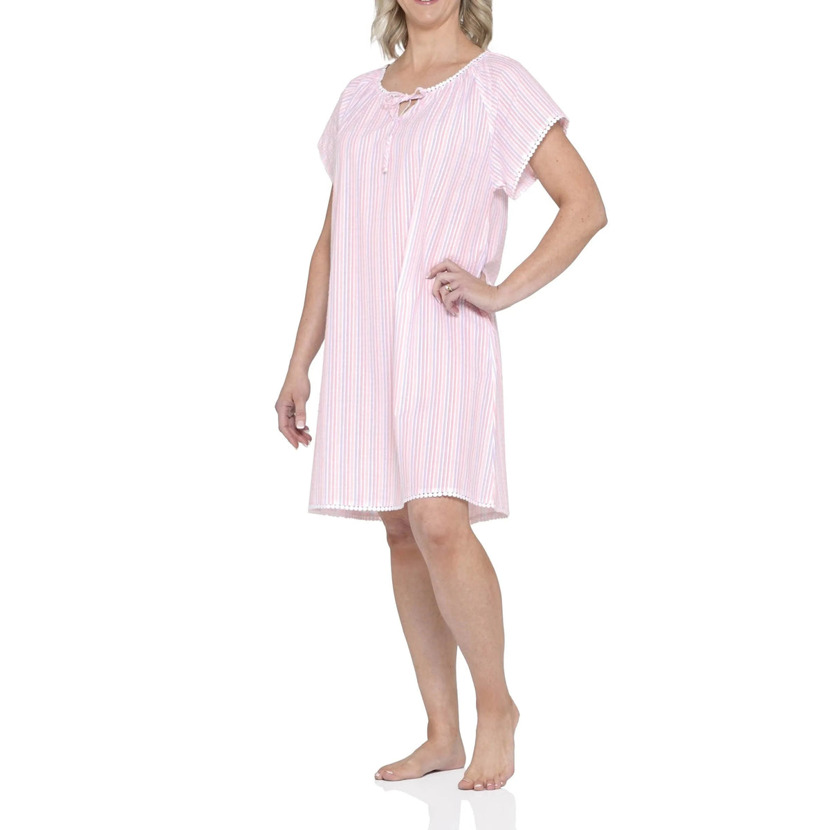 MAGNOLIA LOUNGE VALENCIA STRIPE COTTON NIGHTIE SLEEPWEAR Magnolia Lounge 