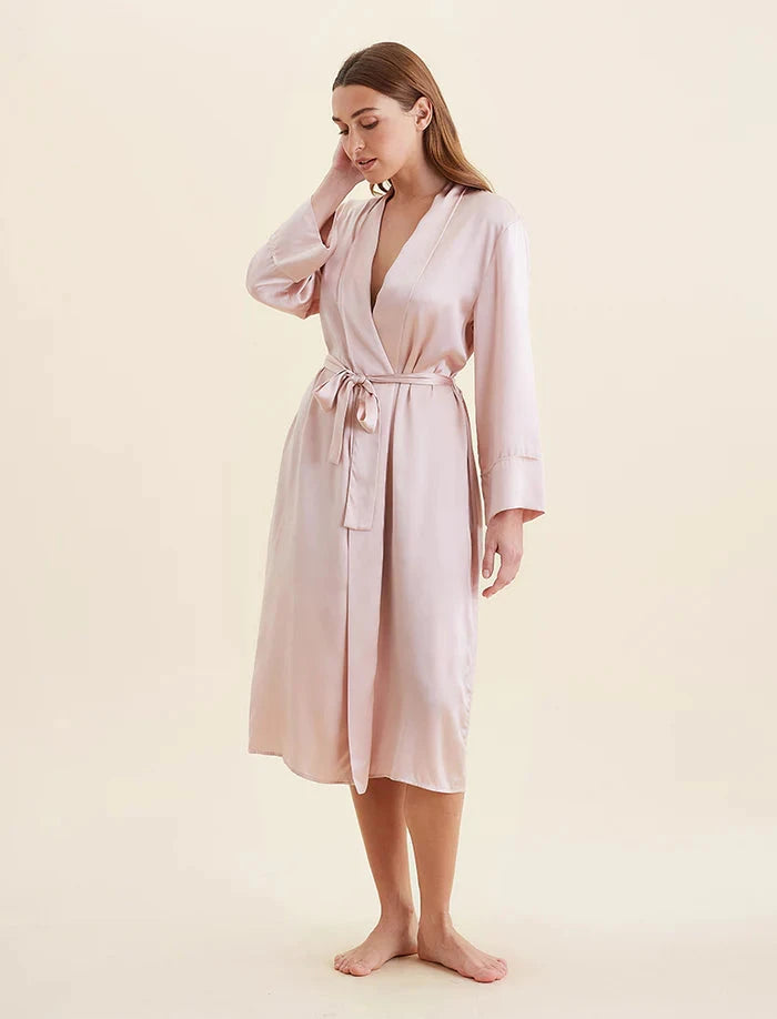 Papinelle Audrey Washable Silk Long Robe Sleepwear Papinelle 