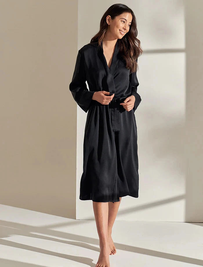 Papinelle Audrey Washable Silk Long Robe Sleepwear Papinelle 