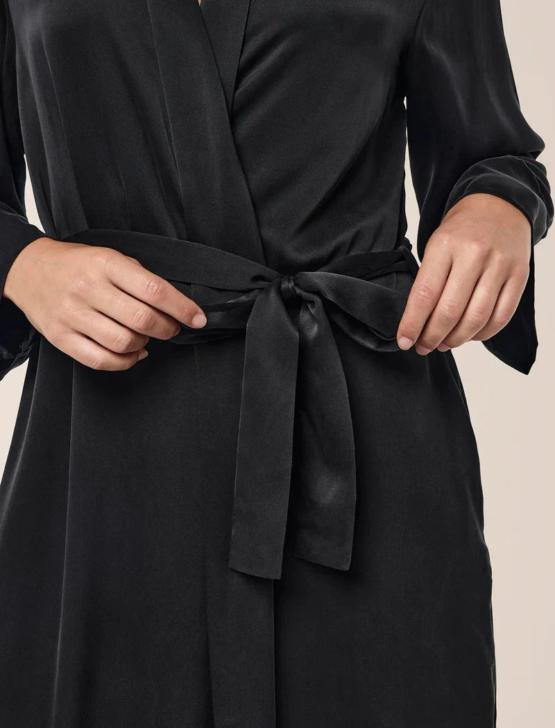 Papinelle Audrey Washable Silk Long Robe Sleepwear Papinelle 