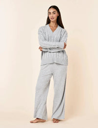 Papinelle Cotton Cashmere Cable V-Neck Jumper