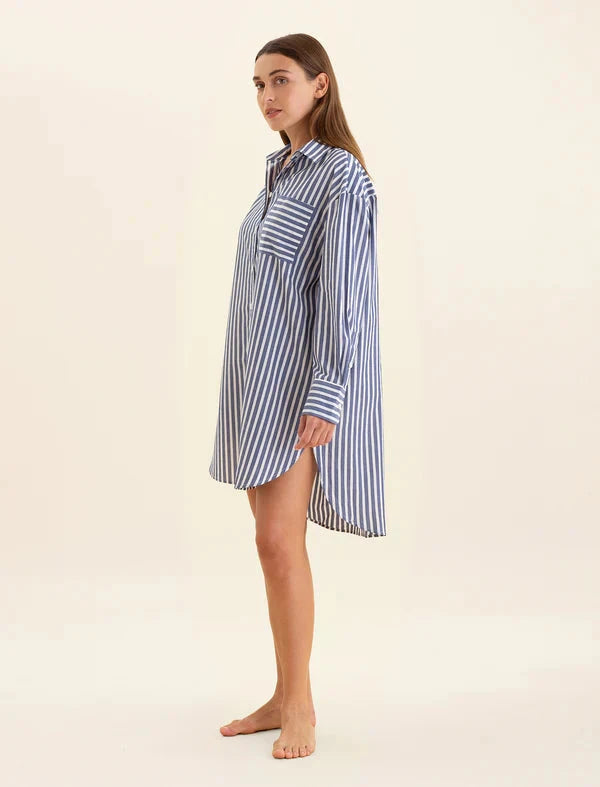 PAPINELLE COTTON STRIPE SHIRTING NIGHTSHIRT SLEEPWEAR Papinelle 