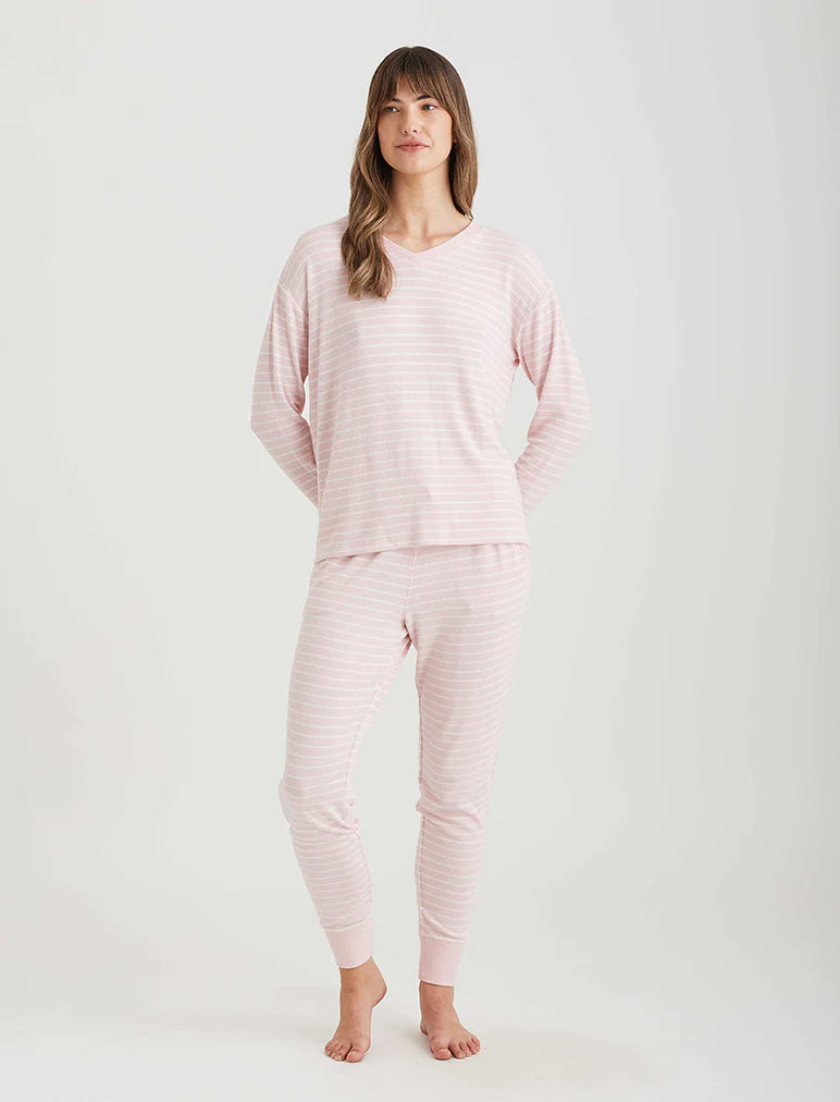 PAPINELLE FEATHER SOFT V-NECK TOP & JOGGER SLEEPWEAR Papinelle 
