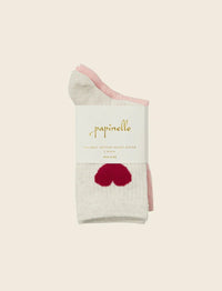 Papinelle Heart Sock-2 Pack Multi Basics Papinelle 