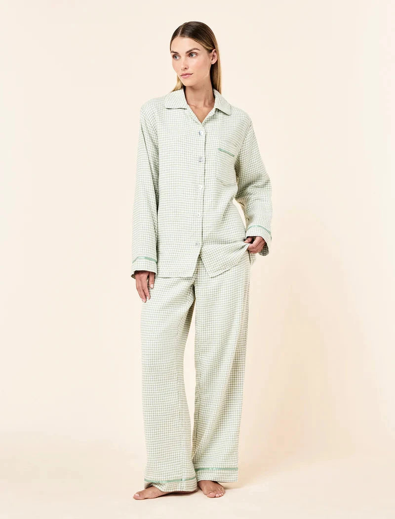 Papinelle Houndstooth Cosy Full Length PJ Set Sleepwear Papinelle 
