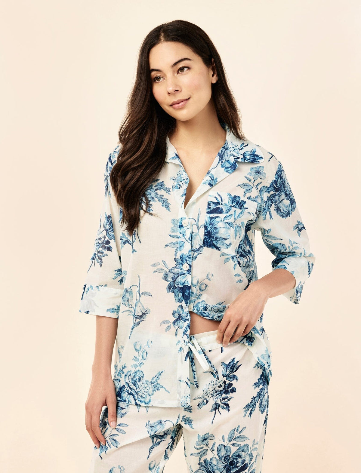 Papinelle Karen Walker Romantic Floral Crop PJ Set Sleepwear Papinelle 
