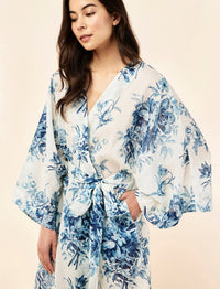 Papinelle Karen Walker Romantic Floral Midi Wide Sleeve Robe Sleepwear Papinelle 