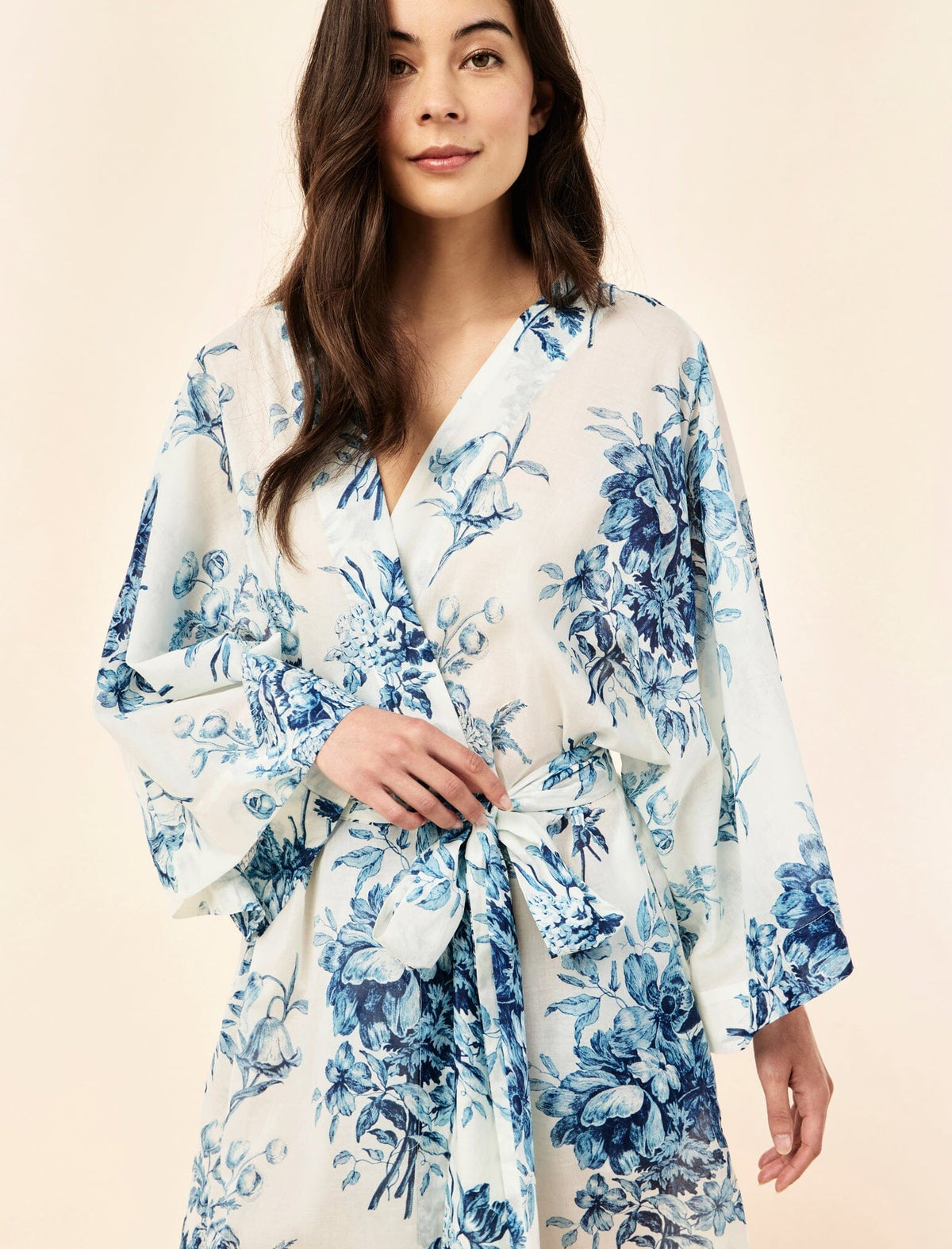 Papinelle Karen Walker Romantic Floral Midi Wide Sleeve Robe Sleepwear Papinelle 