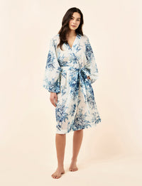 Papinelle Karen Walker Romantic Floral Midi Wide Sleeve Robe Sleepwear Papinelle 