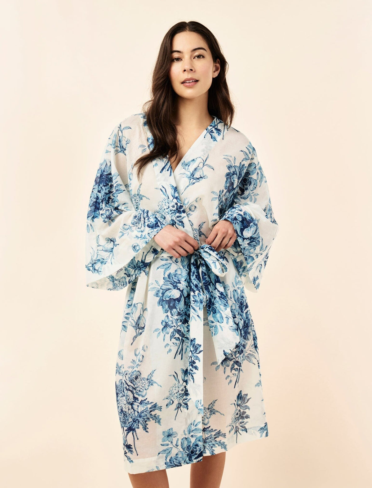 Papinelle Karen Walker Romantic Floral Midi Wide Sleeve Robe Sleepwear Papinelle 