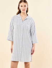 Papinelle Karen Walker Seersucker Stripe Nightshirt Sleepwear Papinelle 
