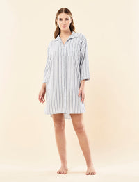 Papinelle Karen Walker Seersucker Stripe Nightshirt Sleepwear Papinelle 
