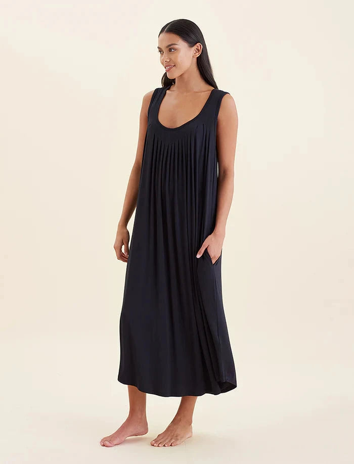 Papinelle Kate Modal Soft Pleat Front Maxi Nightie Sleepwear Papinelle 