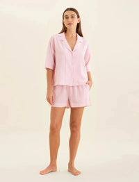 PAPINELLE SABINE SEERSUCKER STRIPE BOXER PJ & BOW SCRUNCHIE SLEEPWEAR Papinelle 
