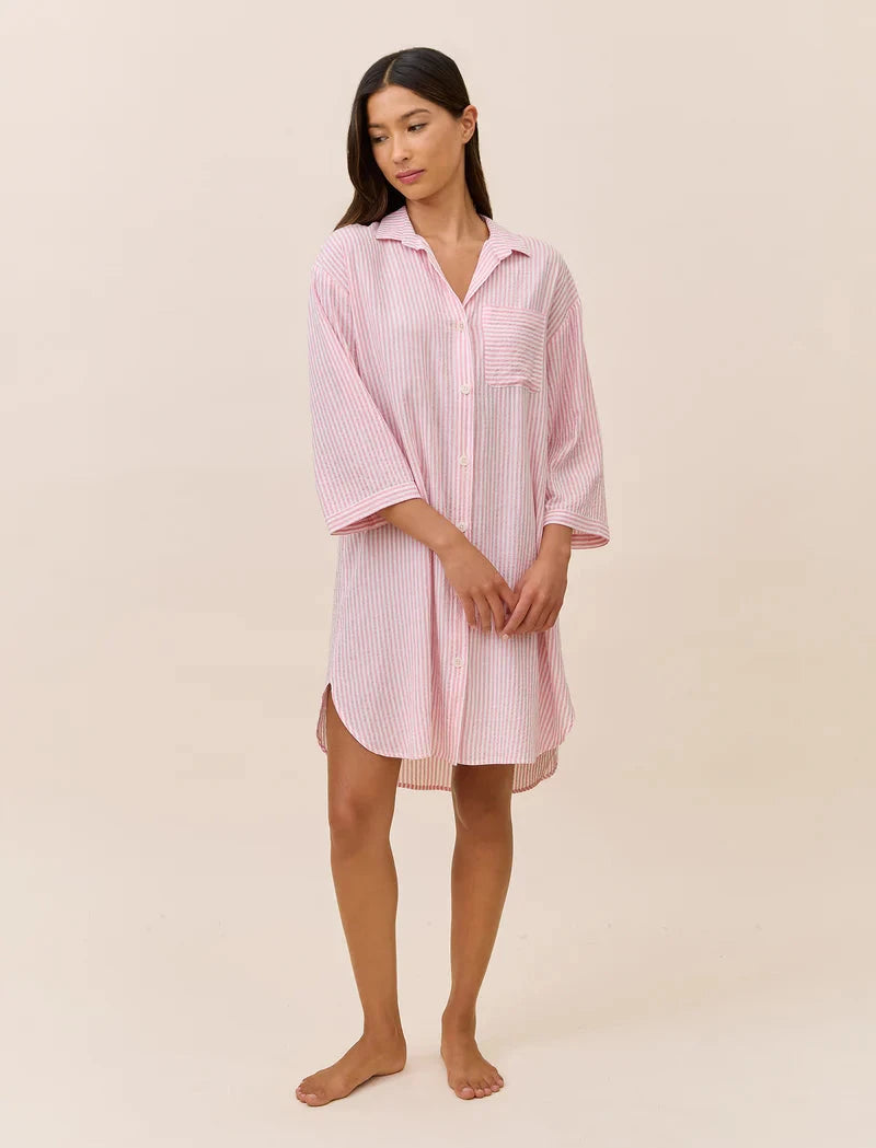 PAPINELLE SABINE SEERSUCKER STRIPE NIGHTSHIRT SLEEPWEAR Papinelle 
