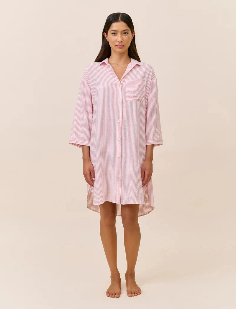 PAPINELLE SABINE SEERSUCKER STRIPE NIGHTSHIRT SLEEPWEAR Papinelle 