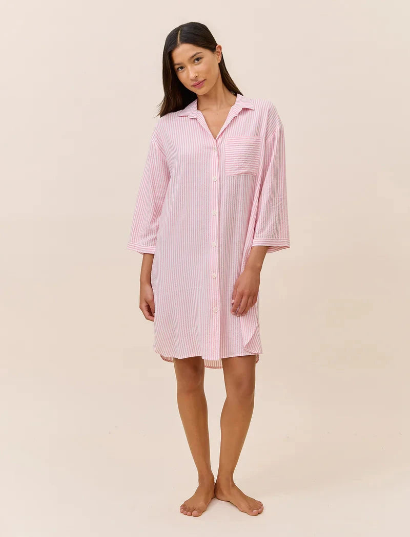 PAPINELLE SABINE SEERSUCKER STRIPE NIGHTSHIRT SLEEPWEAR Papinelle 