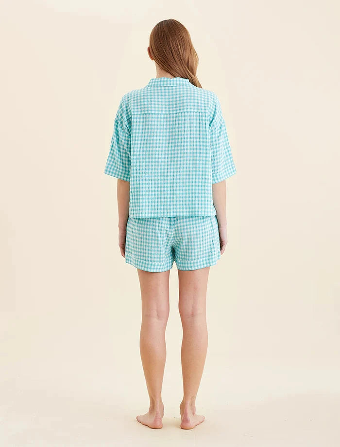 PAPINELLE SEERSUCKER GINGHAM BOXER PJ SET SLEEPWEAR Papinelle 